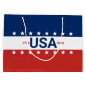 USA 1776 2026 250th Anniversary Red White Blue Große Geschenktüte (Rückseite)
