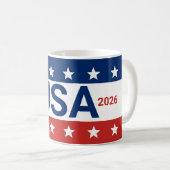 USA 1776 2026 250th Anniversary Red White Blue Kaffeetasse (VorderseiteRechts)