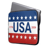USA 1776 2026 250th Anniversary Red White Blue Laptopschutzhülle (Vorderseite Links)