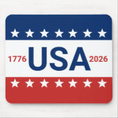 USA 1776 2026 250th Anniversary Red White Blue Mousepad (Vorne)