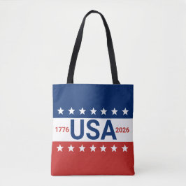 USA 1776 2026 250th Anniversary Red White Blue Tasche