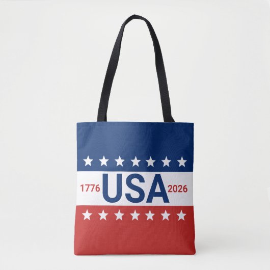 USA 1776 2026 250th Anniversary Red White Blue Tasche (Vorderseite)