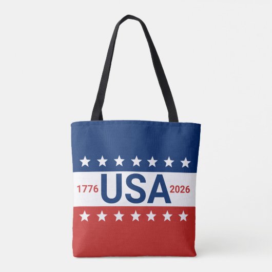 USA 1776 2026 250th Anniversary Red White Blue Tasche (Rückseite)