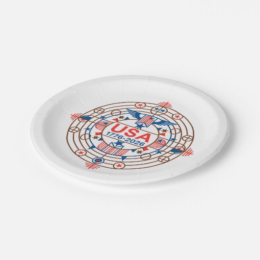 USA 1776-2026 PAPPTELLER (Schrägansicht)