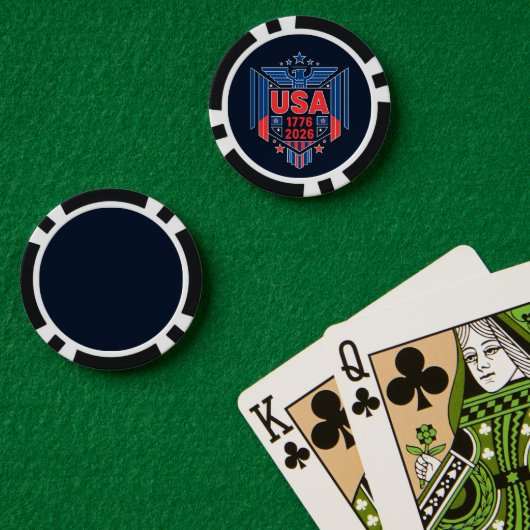 USA 1776-2026 POKERCHIPS (Pokertisch (doppelt))