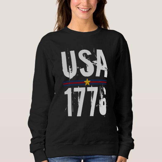 USA 1776 Schwarz Sweatshirt (Vorderseite)