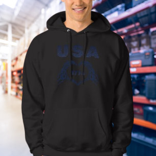 USA 1776 Skelett-Herz-Hände Patriotischer Hoodie