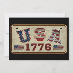 USA 1776 Vintage amerikanische Flagge Einladung