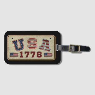 USA 1776 Vintage amerikanische Flagge Gepäckanhänger
