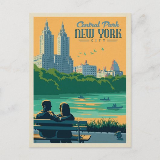 " USA: 1840er/heute NYC - Central Park Vintag Postkarte (Vorderseite)