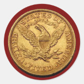USA 1895 $5 Liberty Half Adler Gold Coin Runder Aufkleber (Vorderseite)