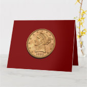 USA 1895 $5 Liberty Half Adler Note Card Karte (Gelbe Blume)