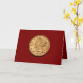 USA 1895 $5 Liberty Half Adler Note Card Karte (Gelbe Blume)