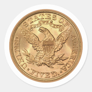 USA 1895 $5 Liberty Half Eagle Gold Coin Classic Runder Aufkleber