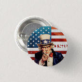 " USA: 18. ct./today - UNCLE SAM.. Button (Vorne & Hinten)