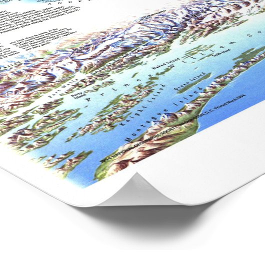 " USA: 1994 ALASKA map with animals ... Poster (Ecke)