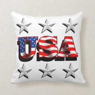 USA 1 mit Stern-Wurfs-Kissen Kissen