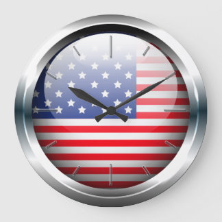 USA 1 Wall Clock (mit Optionen) Große Wanduhr