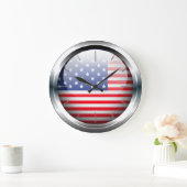 USA 1 Wall Clock (mit Optionen) Große Wanduhr (Zuhause)