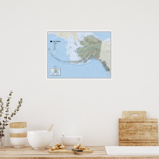 " USA: 2010 Alaska MAP ... Poster (Küche)
