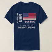 USA 2020 Weightlift Amerika Japan Tokio Vereinigte T-Shirt (Design vorne)
