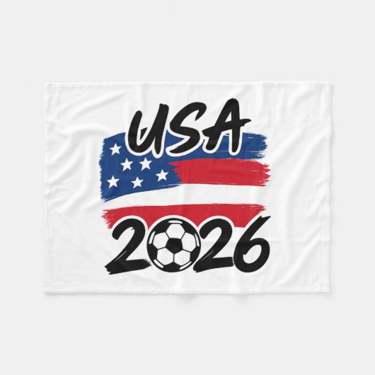 USA 2026 Fußball-Design Fleecedecke (Vorderseite (Horizontal))