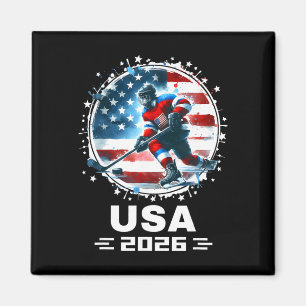Usa 2026 Hockey Amerikanische Flagge Frauen Männer Magnet