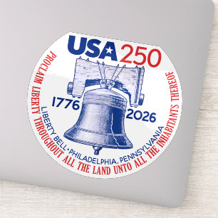 USA 250 - 1776-2026 - Freiheitsglocke Rot Weiß Bla Aufkleber