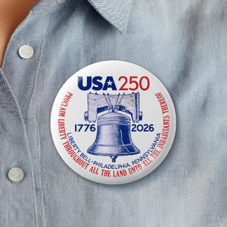 USA 250 - 1776-2026 - Freiheitsglocke Rot Weiß Bla Button