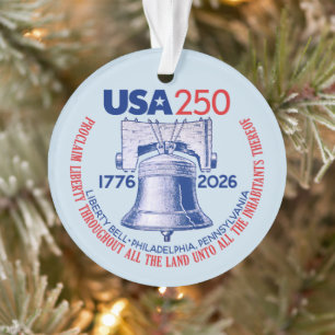 USA 250 - 1776-2026 - Freiheitsglocke Rot Weiß Bla Ornament