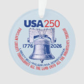 USA 250 - 1776-2026 - Liberty Bell Red White Blue Ornament (Vorderseite)