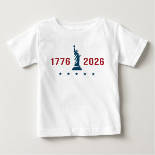USA 250. 1776 2026 Minimalist Patrioten-Design Baby T-shirt