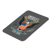 USA 250 - 1776-2026 - Vintager Adlermantel Magnet (Linke Seite)