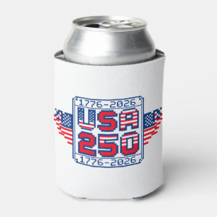 USA 250 – 1776 bis 2026 Pixel Art Dosenkühler