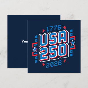 USA 250 – 1776 bis 2026 Pixel Art Feiertagskarte