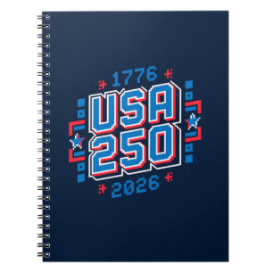 USA 250 - 1776 bis 2026 Pixel Art Notizblock