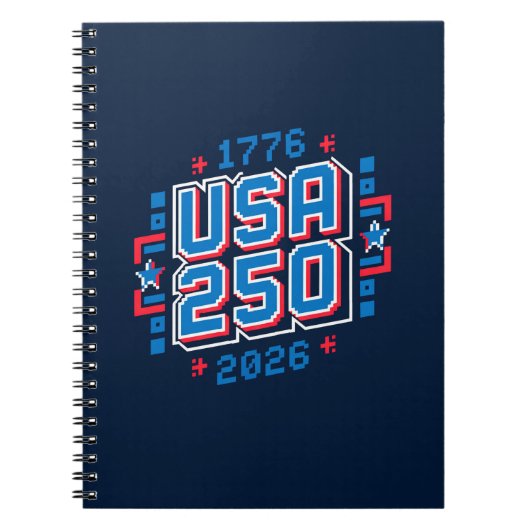 USA 250 - 1776 bis 2026 Pixel Art Notizblock (Vorderseite)