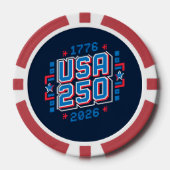 USA 250 - 1776 bis 2026 Pixel Art Pokerchips (Vorderseite)