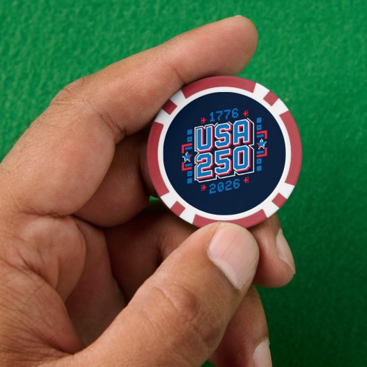 USA 250 - 1776 bis 2026 Pixel Art Pokerchips (Hand)