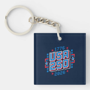 USA 250 - 1776 bis 2026 Pixel Art Schlüsselanhänger