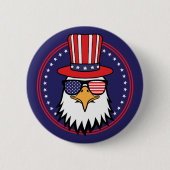 USA 250 4. Juli Patriotischer Adler runder Button (Vorderseite)