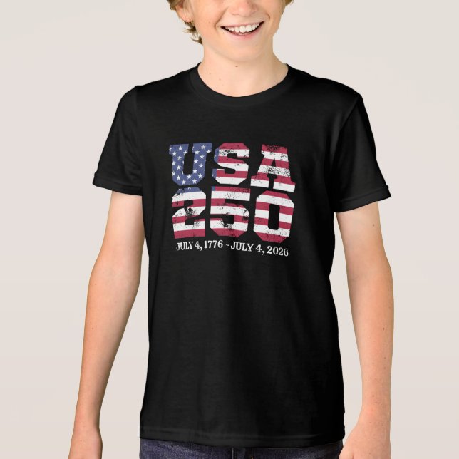 USA 250 4. Juli Tri-Blend Shirt (Vorderseite)