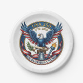 USA 250 Adler Pappteller (Vorderseite)