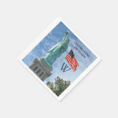 USA 250 American Flag Statue of Liberty Monogram  Serviette (Ecke)