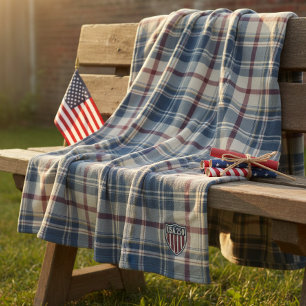 USA 250 American Plaid Schild Motiv ID1301 Fleecedecke