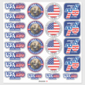 USA 250 - America's 250th Assorted Aufkleber (Blatt)