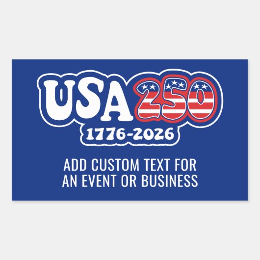 USA 250 - America's 250th Birthday Red White Blue Rechteckiger Aufkleber (Vorderseite)