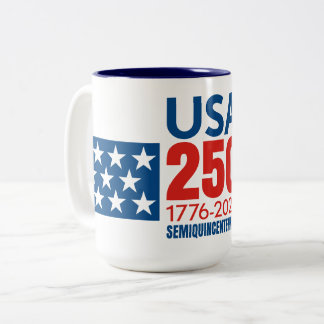 USA 250 - America's 250th Birthday - Stars Stripes Zweifarbige Tasse