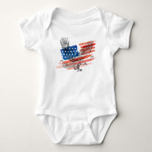 USA 250 - Amerikanische Flagge - Weißkopfseeadler Baby Strampler