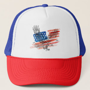 USA 250 - Amerikanische Flagge - Weißkopfseeadler Truckerkappe